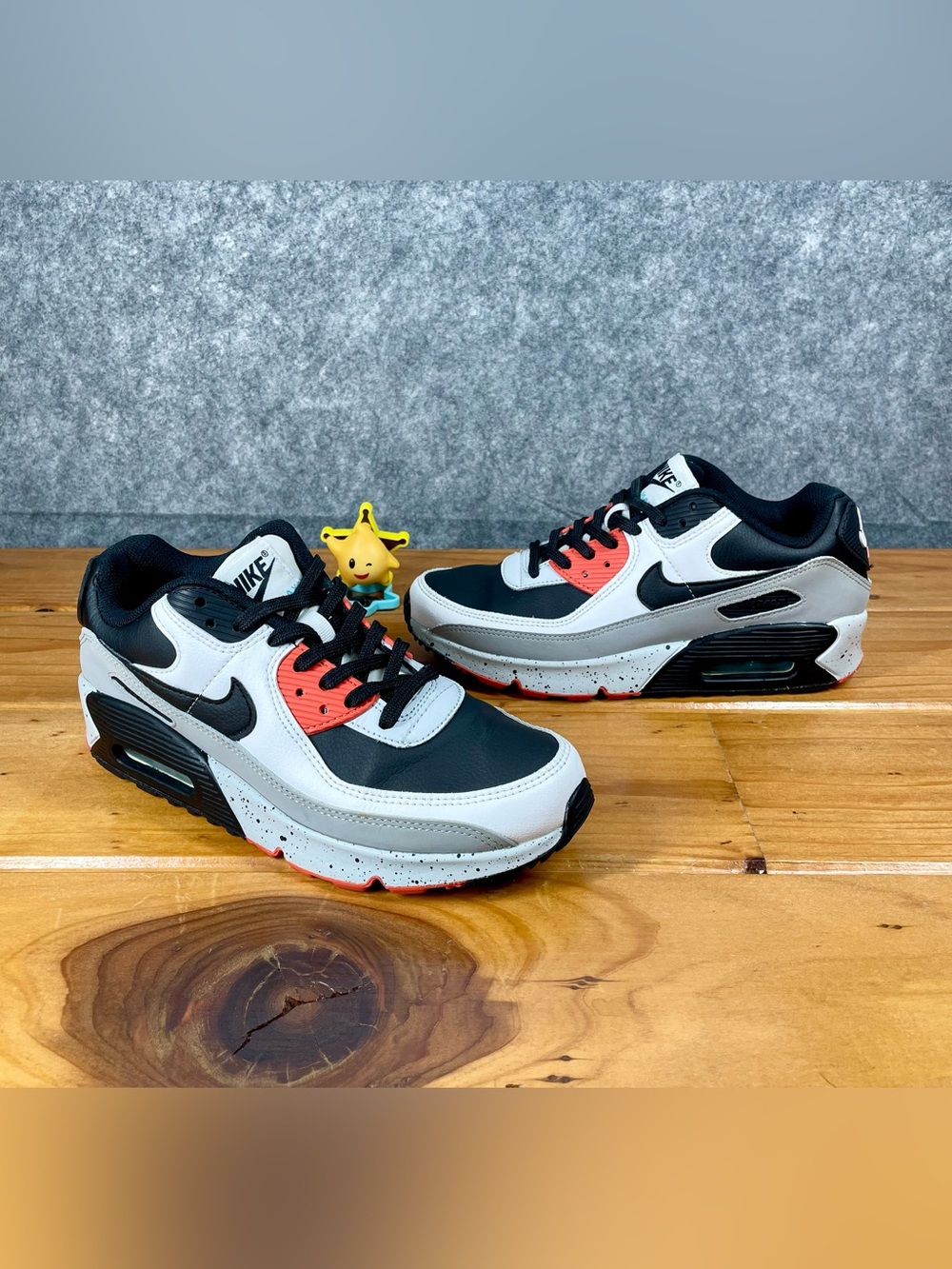 Nike Air Max 90 LTR GS Youth 6Y Womens 7.5 White Black Turf Orange CD6864-110